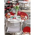 thumbnail image 4 of Outdoor Tablecloth with Umbrella Hole and Zipper, Red Snowman Round Table Cloth 54 Inch Waterproof Tablecloth, Christmas Winter Snowflake Xmas Tree Picnic Table Cover for Patio Camping, 4 of 7