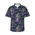 thumbnail image 2 of Picia Lavender Flowers Gentle Cotton Regular Fit Short Sleeve Casual Hawaiian Shirt for Men-Medium, 2 of 9