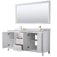 thumbnail image 2 of Wyndham Collection Daria 72" Mirror Wood Double Bathroom Vanity in White/Gold, 2 of 5