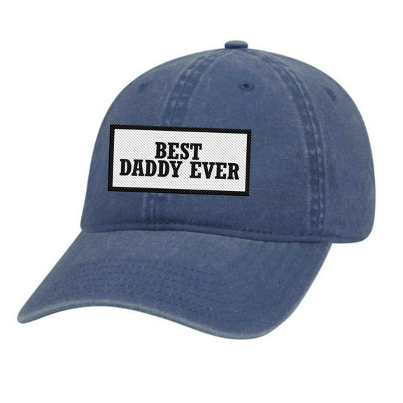 Men's Best Daddy Ever Father's Day Embroidered Patch Twill Buckle Back Adjustable Hat, Royal