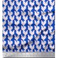 thumbnail image 1 of Soimoi Blue Moss Georgette Fabric Hen Bird Decor Fabric Printed Yard 42 Inch Wide, 1 of 1