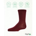 thumbnail image 6 of MeMoi Girls' Basic Crew Socks, Burgundy, 8, 6 of 12