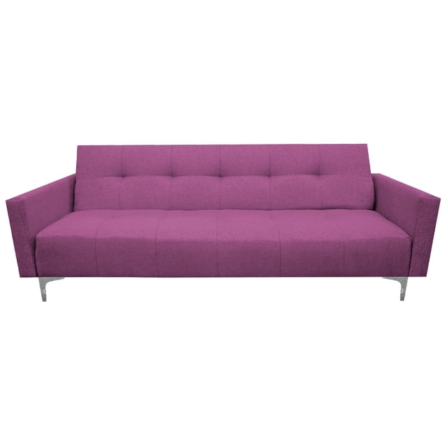 Sofa Cama Reclinable El Bazar Store Paris Lino Rosa Futón 3 posiciones Brazos movibles Sala