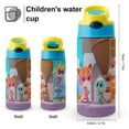 thumbnail image 7 of Kids Insulated Water Bottle - Super Kitties Stainless Steel Travel Bottle with Straw, Double Wall Vacuum Insulated Water Bottles for Boys Girls, 7 of 7