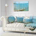 thumbnail image 3 of Designart Wooden Piers by Blue Sea - Seascape Throw Pillow - 12x20, 3 of 5