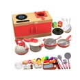 thumbnail image 2 of LEEYNEER Clearance Home Kitchen Kids Toy Kitchen Set 56 PCS Pretend Play Cooking Set With Interactive Cooktop Realistic Accessories Pressure Cooker Kettle Frying Pan Play Best Gift, 2 of 9