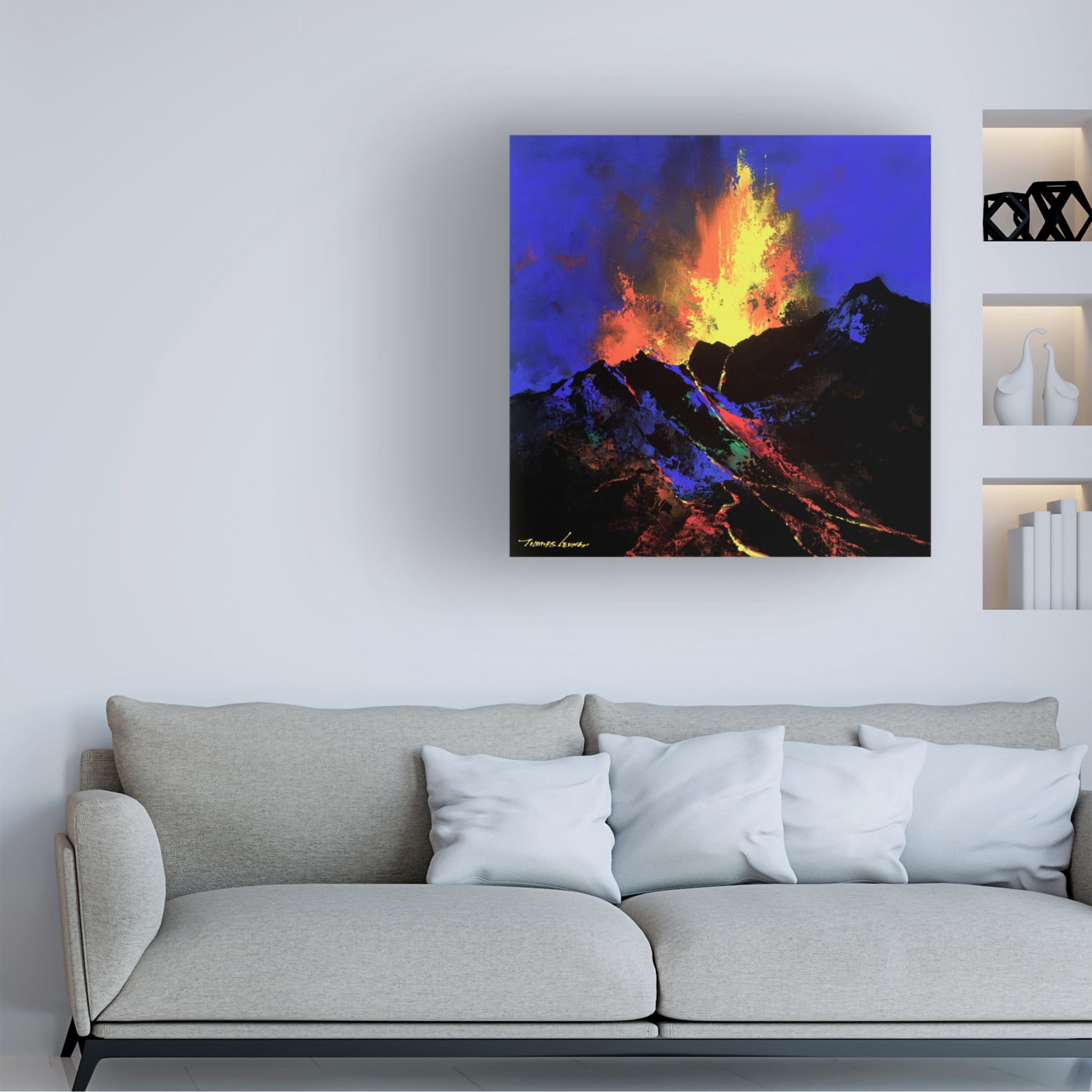 Canvas Wall Art - Thomas Leung 'Lava River II' Wall Art for Living Room, Bedroom, or Office Décor by Trademark Fine Art - 18 x 18 Inches