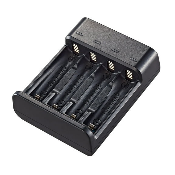 Intelligent USB Lithiums Battery Charger with 4 Slots for AA, Auto Stop