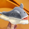 thumbnail image 4 of WhouRiu Toddler Boys Slippers Shark Cartoon Warm Thick Platform Scuff Slippers Child Thermal Soft Cozy House Shoes Gray Toddler10, 4 of 6