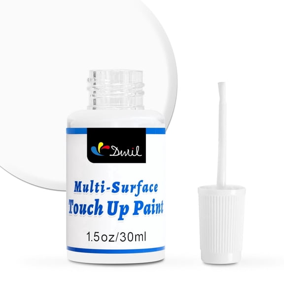 DWIL White Touch Up Paint - Multi Surface Touch Up Paint Pen, Scratch Repair for Wall, Door, Cabinets, Metal, Appliance, Wood, Furniture, 1.5 Fl Oz (Semi Gloss, White)
