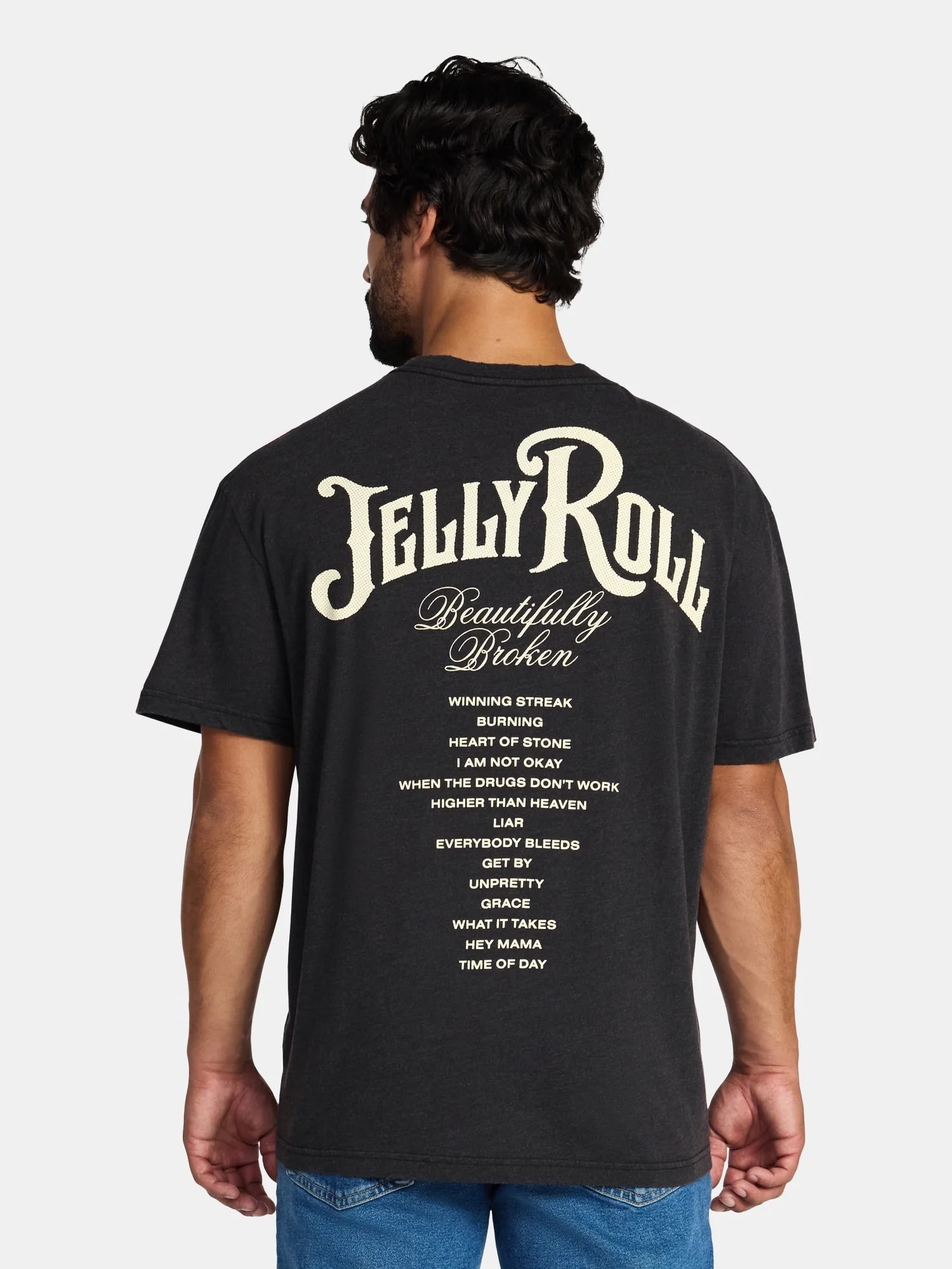 Jelly Roll Men's and Big Men's Boxy Fit Graphic Tee, Sizes XS-5XL