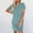 Sky Blue, variant on Women's Short Sleeve Bodycon Midi Dress - Summer Casual Slim Fit Knit Dress with Multiple Colors for Daily & Casual Wear