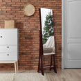 thumbnail image 3 of Costway LED Mirrored Jewelry Cabinet Armoire Organizer Free Standing, 3 of 10