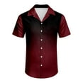 thumbnail image 2 of GHSOHS Mens Shirts Streetwear Golf Shirts for Men Red Club Shirt Men's Holiday Seaside Leisure Loose Button Stand Digital 3D Printed Shirt Short Sleeve Top Hawaiian Shirt Plus Size Dress Shirts L, 2 of 4