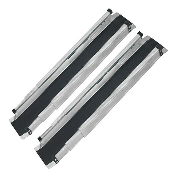 DMI Adjustable Wheelchair Ramp, 3-5 Ft Long, Aluminum 600 lb Capacity, Portable Non-Slip