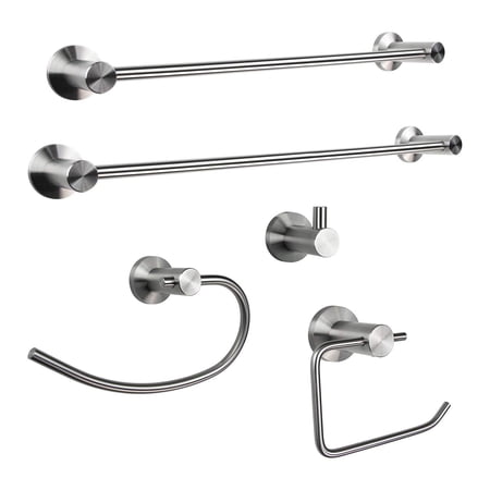 BOANN BNBA5PK Modern Stainless Steel Bathroom Hardware Set 5 Piece