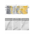 thumbnail image 4 of Valances for Windows Gray Yellow Wave Rod Pocket Cafe Window Treatments Valance Curtains for Kitchen Bathroom Laundry Basement Windows 60"x14", 4 of 9