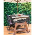 thumbnail image 3 of nqOlkjepod Vintage White Brown Bear Outdoor Tablecloth with Umbrella Hole & Zipper, Retro Country Rustic Wood Grain Rectangle Table Cover 60x84 Inch, Waterproof Table Cloth Protector for Patio, 3 of 7