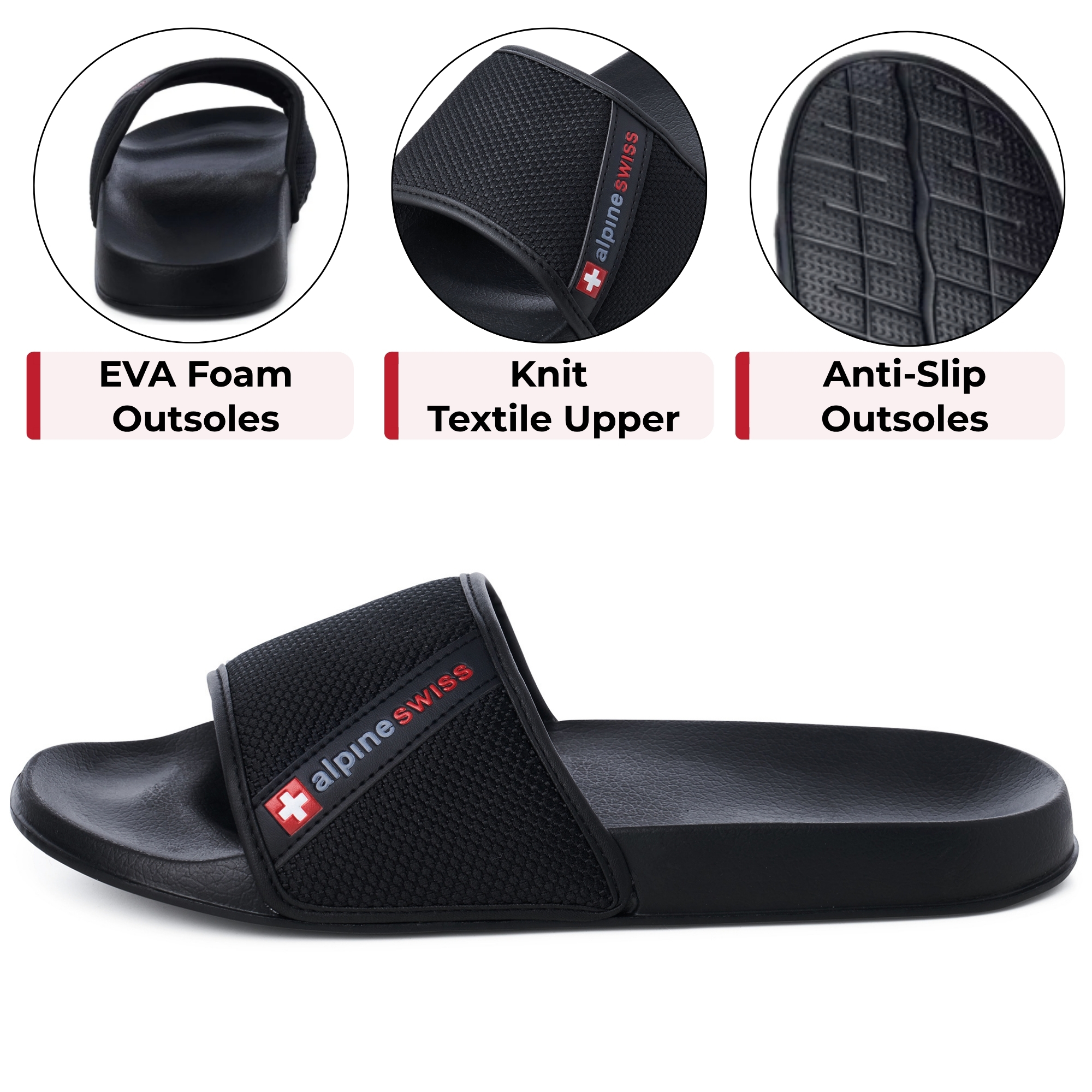 Alpine Swiss Men's Athletic Slide Sandals photo 2
