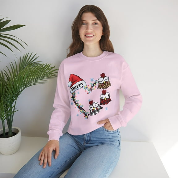 Chicken Heart Women Sweatshirts, Merry Chickmas Sweatshirts, Women Gifts