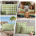 thumbnail image 5 of Green Plaid Outdoor Waterproof Pillow Covers, Gradient Geometric Buffalo White Checkered Decorative Square Throw Pillowcase Sofa Cushion Sham for Patio/Couch/Chair, 18"x18" 2 Pack, 5 of 8
