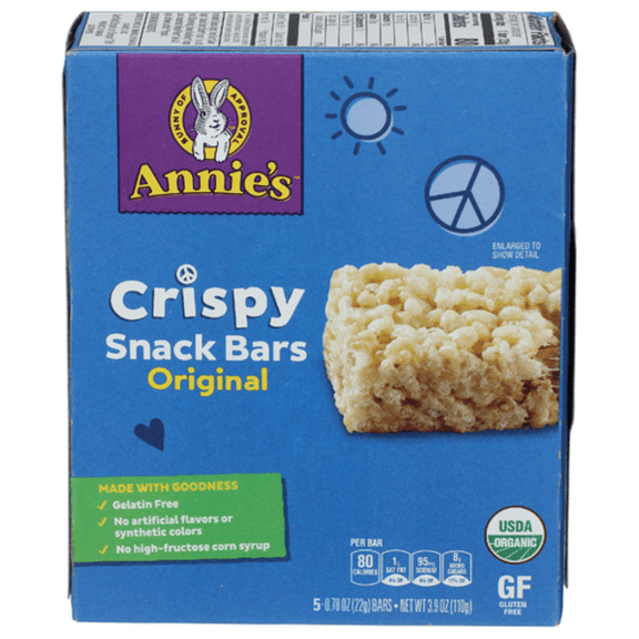 Annie's Homegrown Organic Original Crispy Snack Bars, 5 Pack