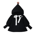 thumbnail image 1 of Sudadera con capucha para niña con pompón y manga abullonada con lazo de seda, 1 of 8