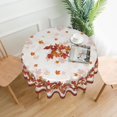 thumbnail image 3 of Fall Round Tablecloth 60 Inch, Autumn Maple Leaves Table Cloth for Rustic Farmhouse Kitchen Decor, Wipeable Polyester Fabric Table Cover for Holiday Party, 3 of 6