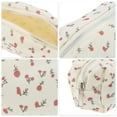 thumbnail image 3 of Unique Bargains 1 Pc Floral Print Style Drawstring Makeup Bag for Vacation Red Canvas, 3 of 6