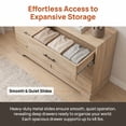thumbnail image 6 of CHITOOMA 6 Drawer Fluted Dresser for Bedroom, Modern Wooden Long Dresser, Storage Cabine Chest of Drawers for Living Room Hallway, Natural, 6 of 8
