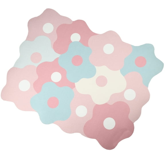 Unique Bargains 1 Pc Drain Pad Floral Dish Drying Mat for Kitchen Blue Pink 19.69"x15.75"x0.14"