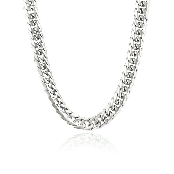 West Coast Jewelry Men's Stainless Steel Polished Curb Chain Necklace (10mm) - 24"
