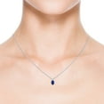 thumbnail image 4 of ANGARA Natural Oval Sapphire Solitaire Pendant with Diamond in 14K White Gold for Women (Size-6x4mm) | September Birthstone, Anniversary, Jewelry Gift for Women | Natural Blue Sapphire Necklace, 4 of 8