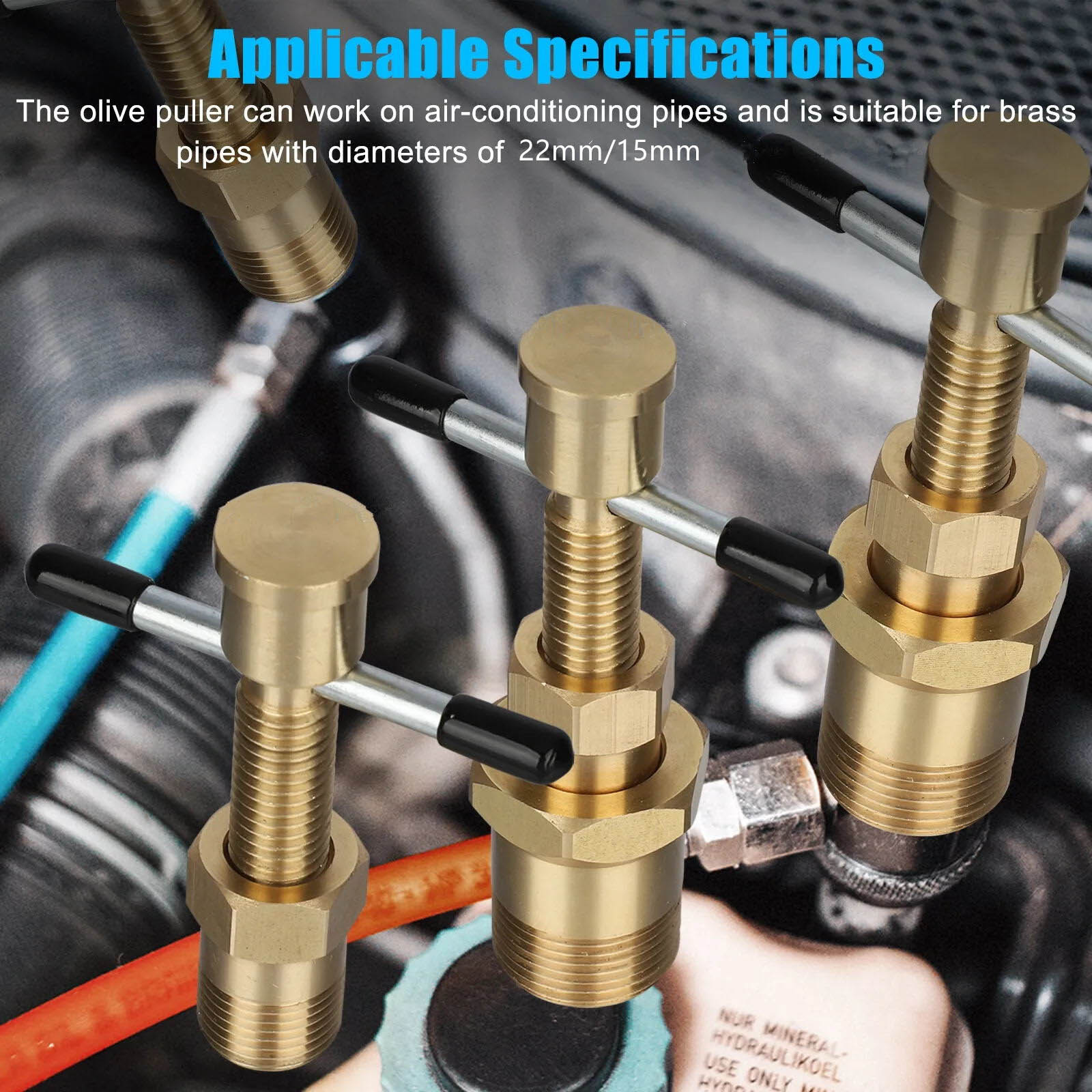 Durable Brass Olive Remover High Strength, Corrosion-Resistant Tool for HVAC Pipes for 22mm & 15mm