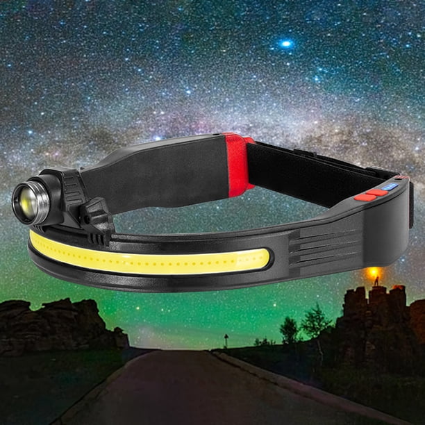 Lámpara De Cabeza Lámpara De Cabeza Lámpara portátil COB con pantalla LED Mini de cabeza COB para acampar (B)