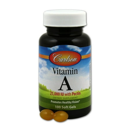 La vitamine A 25 000 UI avec 100 Carlson Laboratories Pectine Softgel