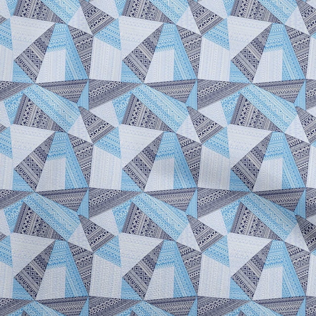 oneOone Polyester Spandex Turquoise Blue Fabric Tribal Craft Projects Decor Fabric Printed By The Yard 56 Inch Wide