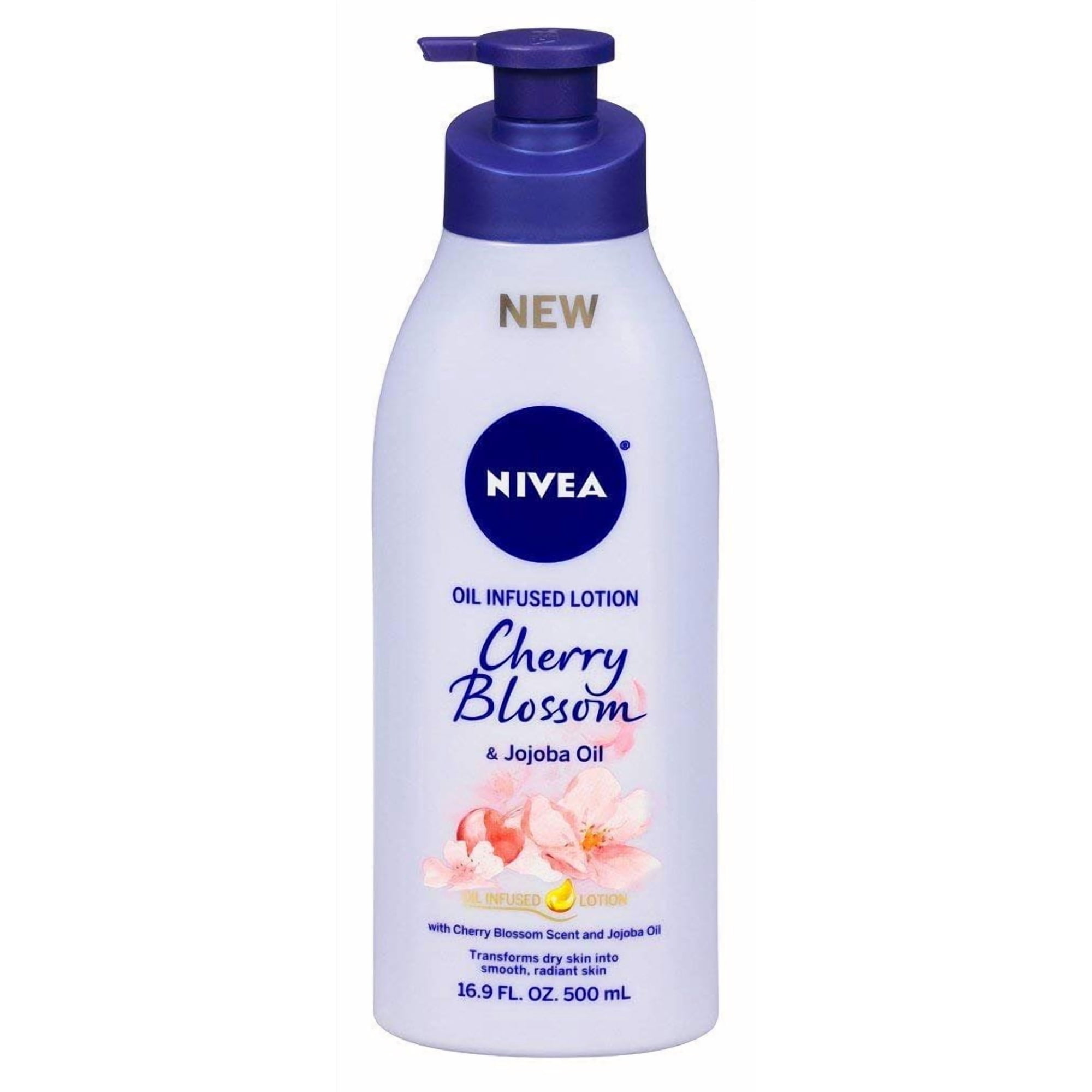 NIVEA Oil Infused Cherry Blossom and Jojoba Oil Body Lotion 16.9 oz (Pack of 6)