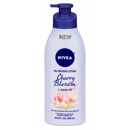 Nivea Lotion Oil-Infused Cherry/Jojoba Oil, 16.9 Ounce Pump 500ml (2 Pack)