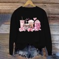 thumbnail image 2 of GA WEIHUA Clearance Sales,Cute Coffee Heart Graphic Sweatshirt Women Valentine's Day Sweatshirts Casual Long Sleeve Valentine Pullover Tops Holiday Girl Friend Gift T Shirt(Black,L), 2 of 8