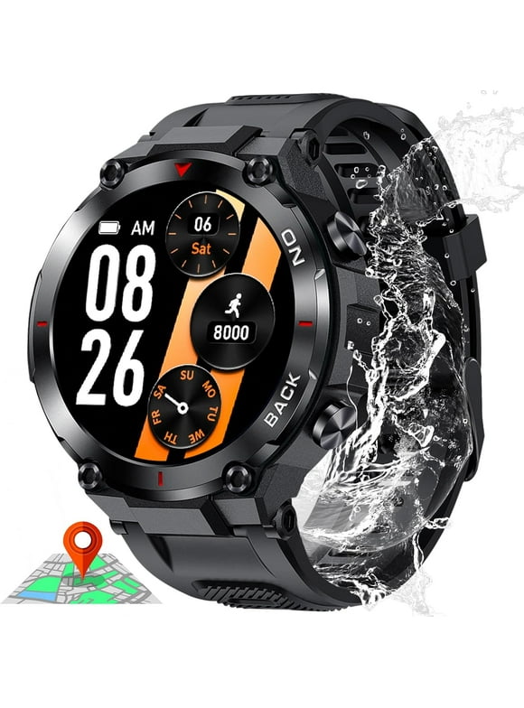 Military GPS Smart Watches Compatible with Google Pixel 4a 5G - GPS Sports Smartwatch IP68 Waterproof 1.32" HD Big Screen Fitness Tracker with 20 Sports Modes Heart Rate Monitor Sleep Tracker