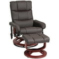 thumbnail image 3 of HOMCOM PU Leather Massage Recliner with Ottoman and Remote, Brown, 3 of 10