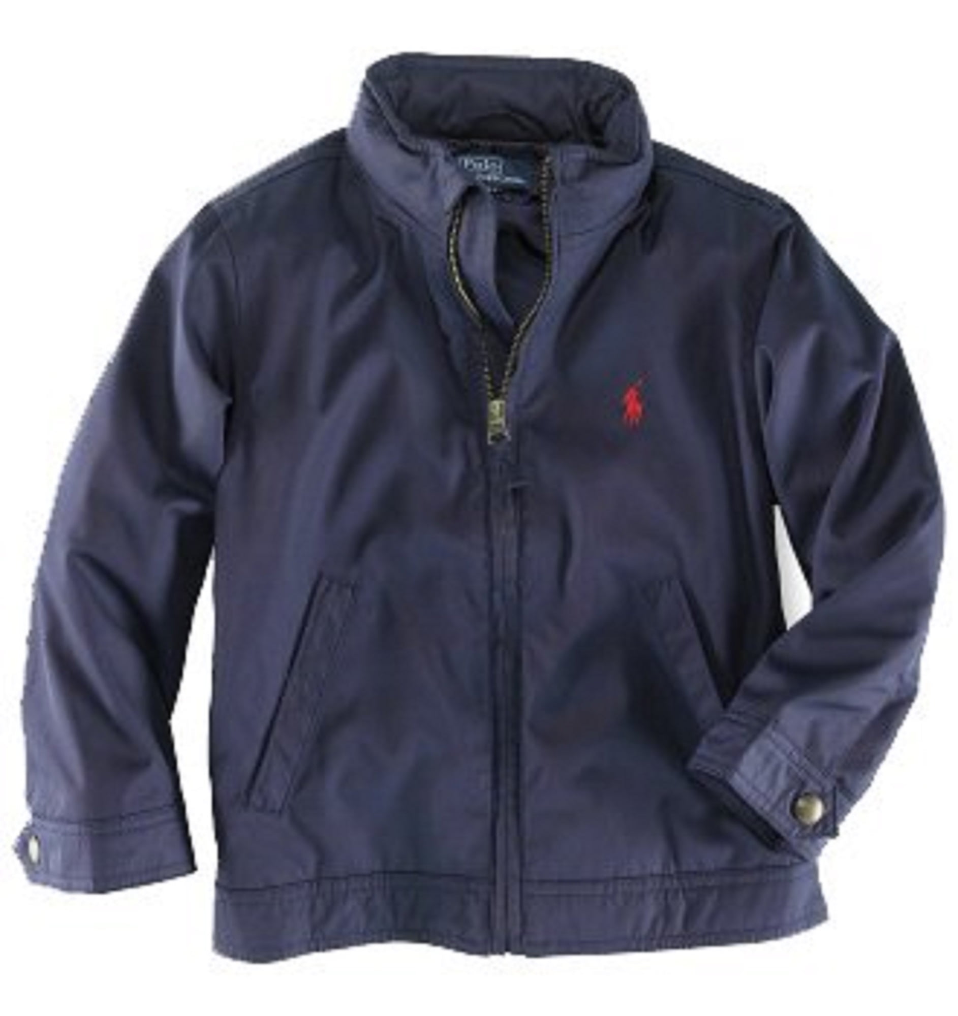 Polo Ralph Lauren Boys Navy Microfiber Fleece Lined Jacket 4/4T Hooded -  