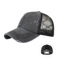 thumbnail image 1 of WEIYLL Berets For Women Men Washed Light Version Elastic Drawstring Distress Ponytail Mesh Tongue Headwear, 1 of 1