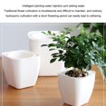 thumbnail image 2 of Injueey Jardinera hidropónica cuadrada plástica de los PP para las flores - tanque de agua innovador para la irrigación fácil Jardín y Patio Cuadrado blanco G105, 2 of 6
