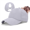 thumbnail image 4 of Gorra de Béisbol de de Caballo Alta para Mujer, Gorra Deportiva de de Secado Rápido y Rendimiento para Correr. Gris Talla Única, 4 of 6