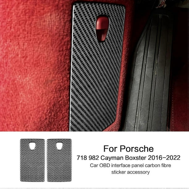 For Porsche 718 982 Cayman Boxster T S GTS GT4 Spyder RS - Car OBD Interface Panel Carbon Fiber Sticker Accessories