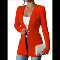 thumbnail image 2 of Chaqueta de Traje Informal de Oficina para Mujer, de Larga, con un Botón y Abertura Frontal, con Diseño de Gofre Gran Rojo M, 2 of 8