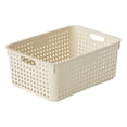 thumbnail image 2 of Clear Plastic Storage Basket with Handles for Kitchen Organization and Home Decluttering, 2 of 4