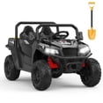 thumbnail image 1 of Coche eléctrico infantil 24V 4WD de 2 plazas - Camión volquete con pala y cama eléctrica - Control remoto, luces LED, música inalámbrico - Regalo ideal para niños y niñas - Color negro, 1 of 8